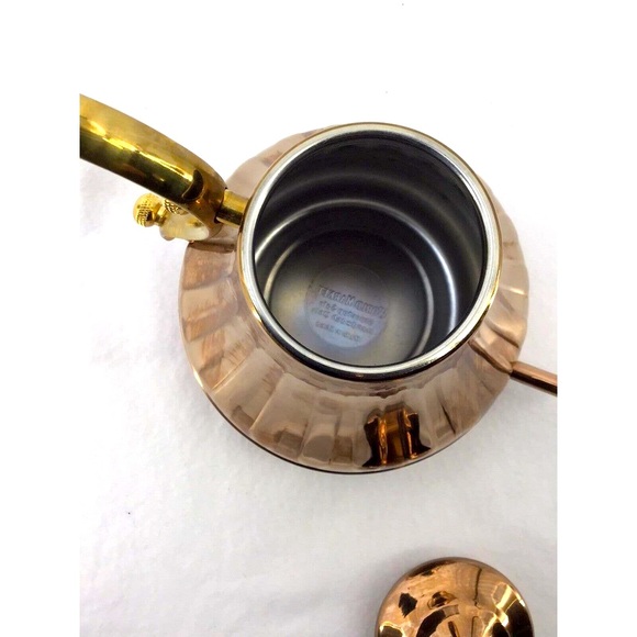 Copper And Brass Small Teapot World Market Stovetop Tea Kettle 3 cup - Picture 3 of 13